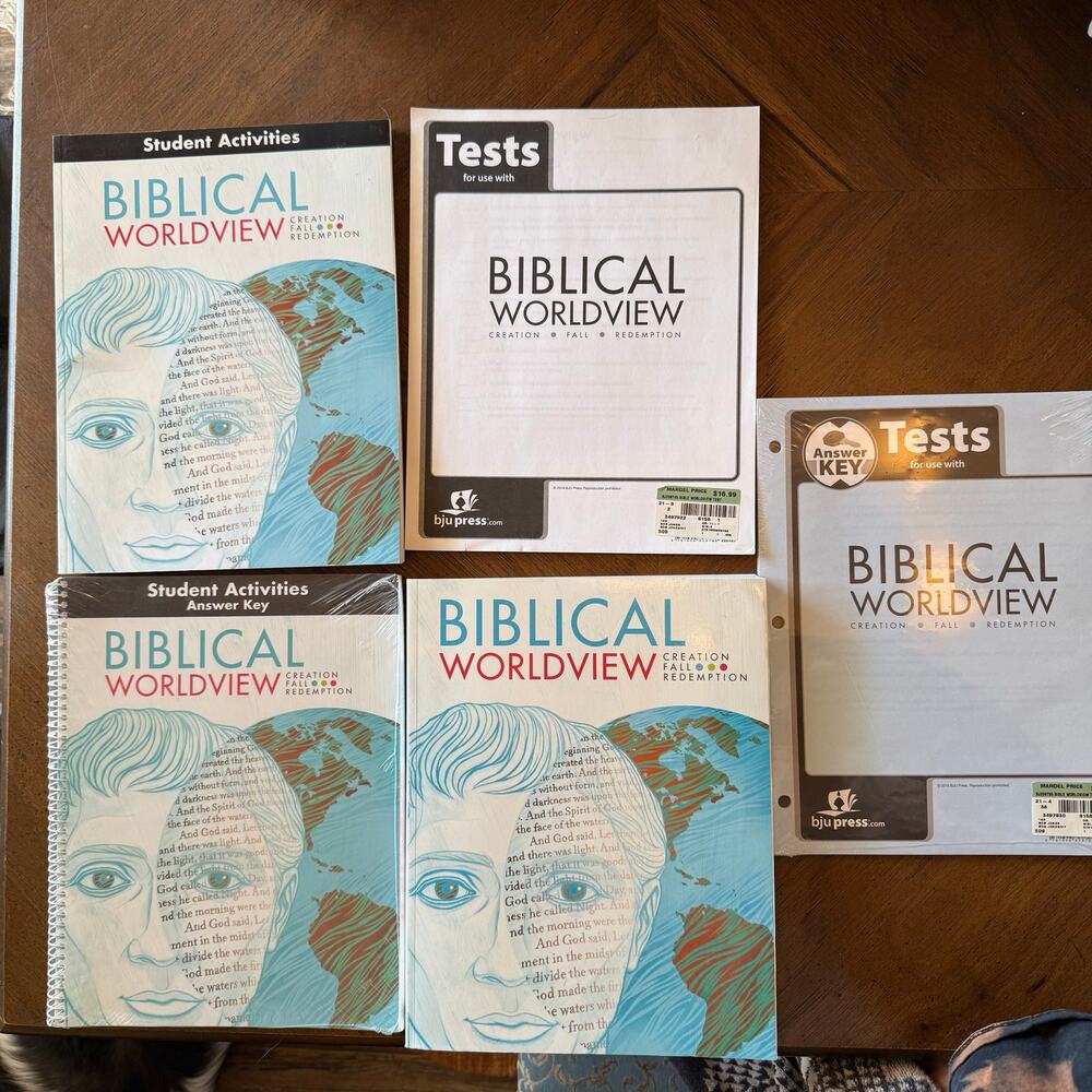 Biblical Worldview Homeschool Bible Book Workbook Test Answer Key Set NEW
